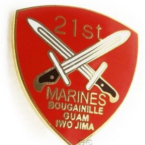Marine Corps Lapel Pin 21st MARINES BOUGAINILLE GUAM IWO JIMA 3rd Mar Div USMC