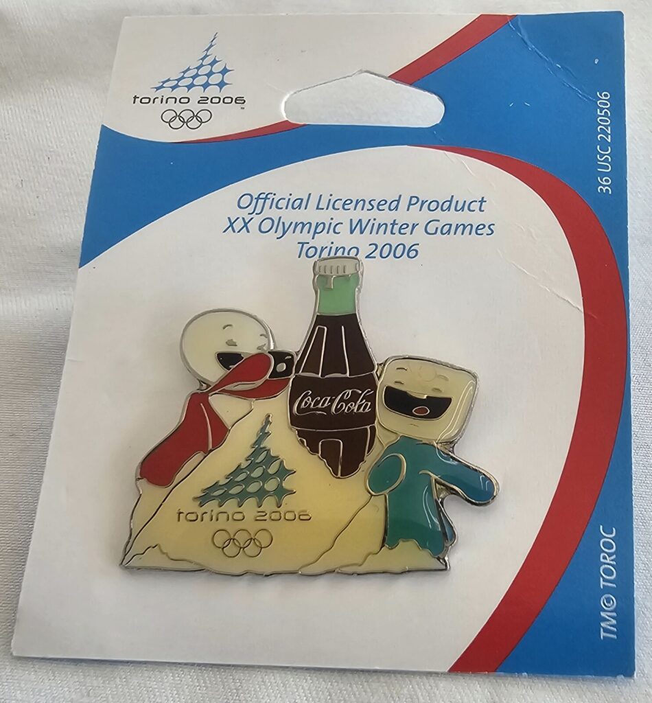 Official Licensed Olympic Games Pin Athens 2004 Winter Mascots w Coca Cola