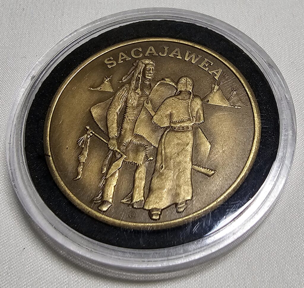 Sacajawea Poongu Horse Collectible Metal Challenge Coin 1 3/4" w Protective Case