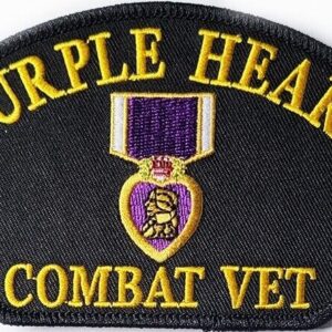 United States Military Patch PURPLE HEART COMBAT VET for Vest or Hat 5 3/8"