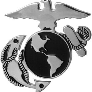 Marine Corps Auto Emblem Chrome Plated Metal Made USA EGA United States USMC