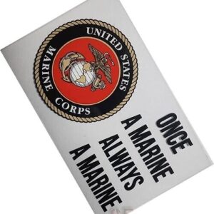 Marine Corps Decal ONCE A MARINE ALWAYS A MARINE Full Color Crest on Clear USMC