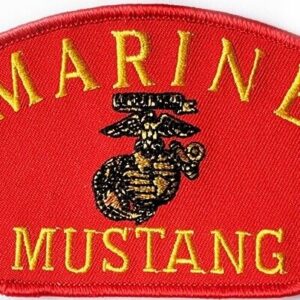 Marine Corps Patch MARINE MUSTANG in Scarlet w Gold EGA United States USMC