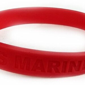 Marine Corps Support Band Bracelet GOD BLESS & PROTECT OUR MARINES 8 3/8" Emboss