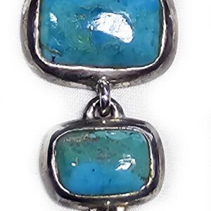 Turquoise Pendant Blue Stacked BARSE Sterling Silver Vintage 925 11.23g 55mm