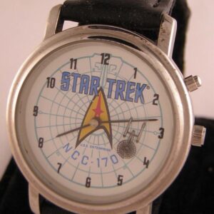 Vinbtage Star Trek Musical Watch in Tin NCC-1701 Orbit USS Enterprise 1988