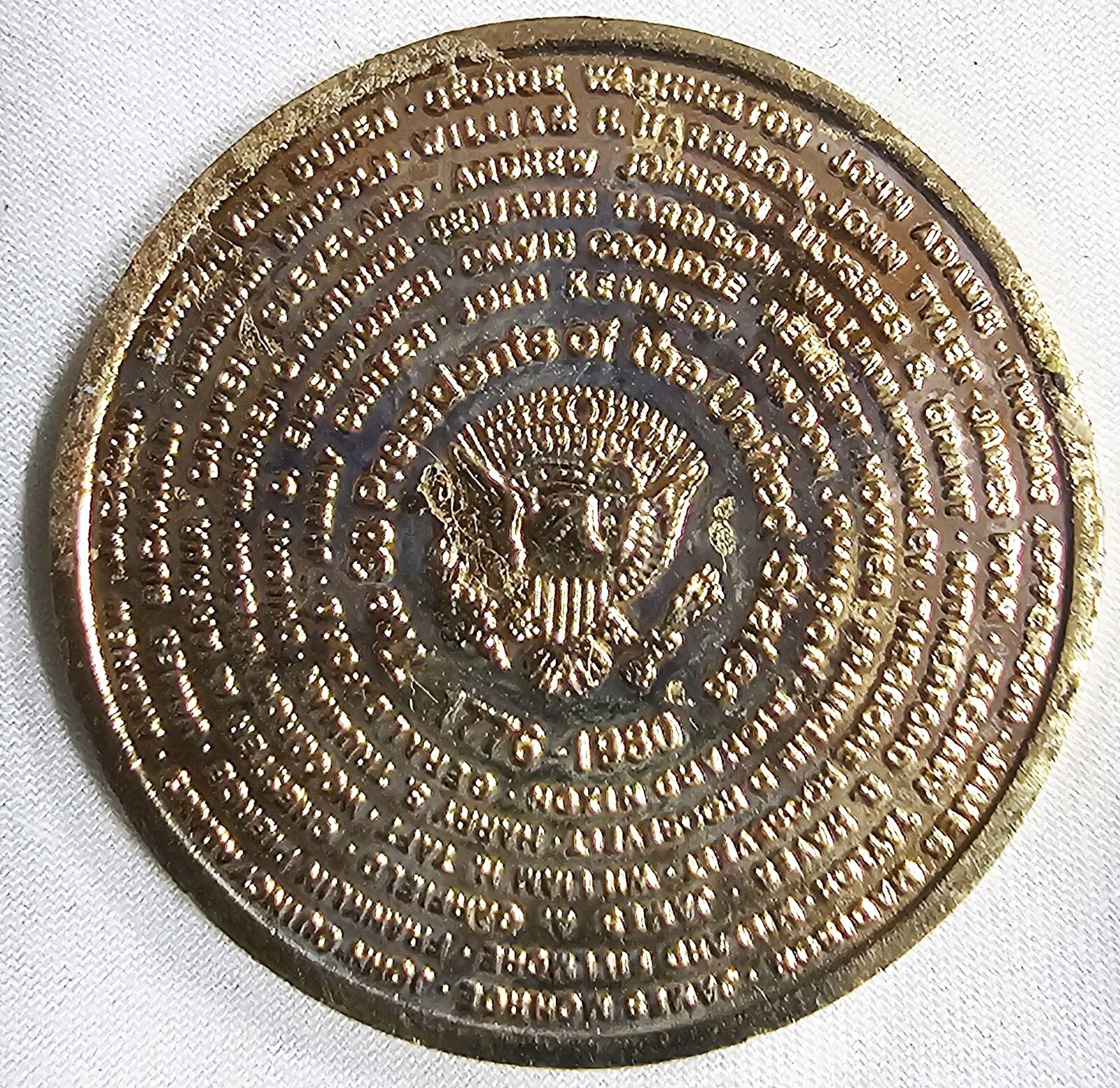 Challenge Coin Token Collectible 38 Presidents of the United States 1776-1980