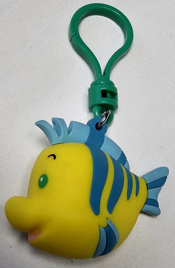 Disney Flounder 3D Figural Figure Bag Clip Keychain Fish Collectible Toy