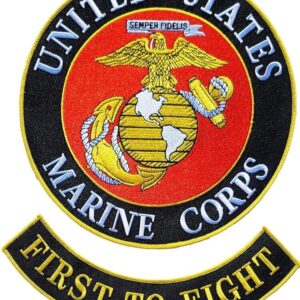 Marine Corps Back Patch Crest Emblem Eagle Globe Anchor 10" FIRST TO FIGHT Rocke