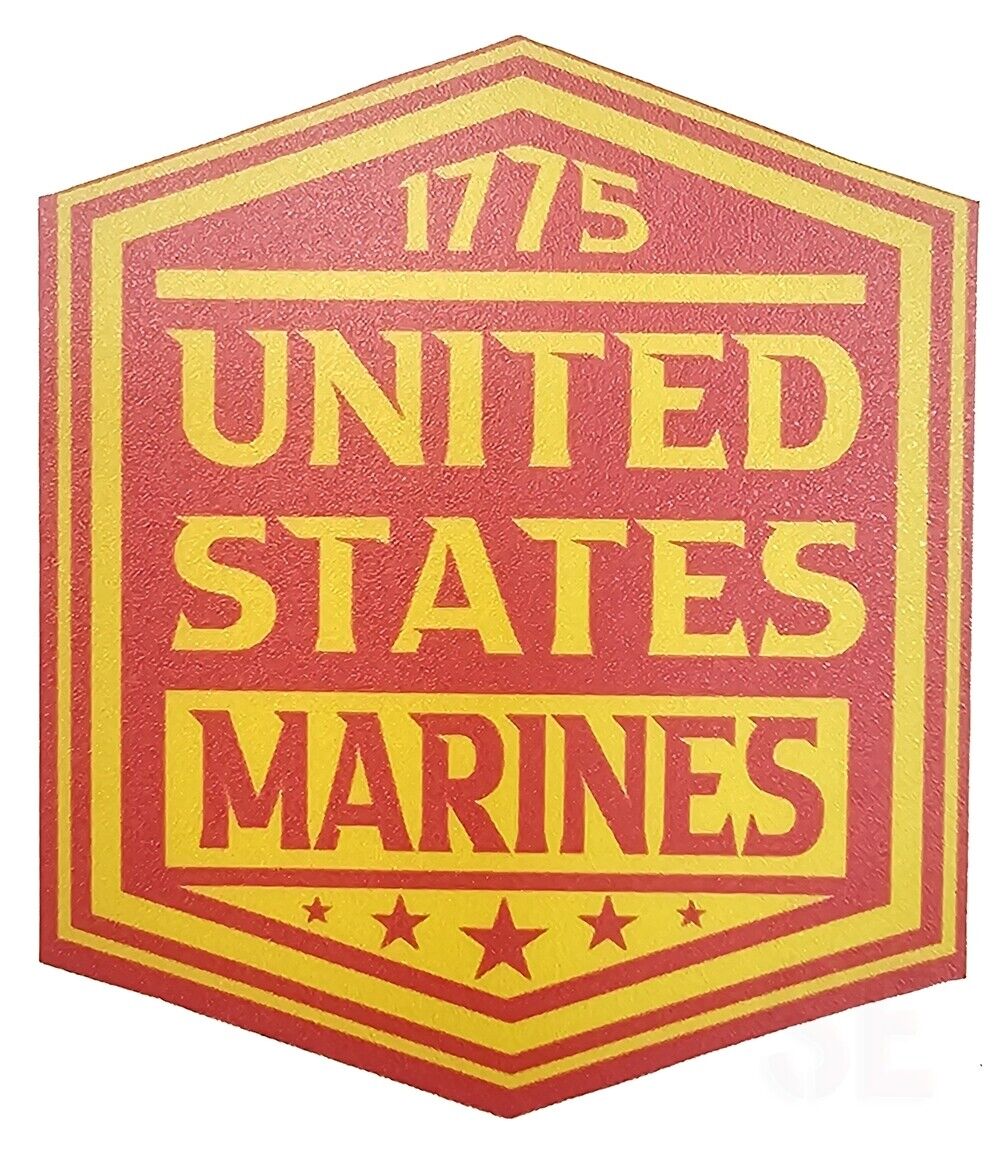 Marine Corps Decal 1775 UNITED STATES MARINES Vinyl Sticker Scarlet Gold 4" USMC