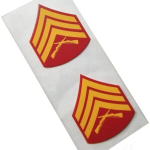 Marine Corps Decal E-5 Sergeant Sgt on Clear Sticker x 2 USMC