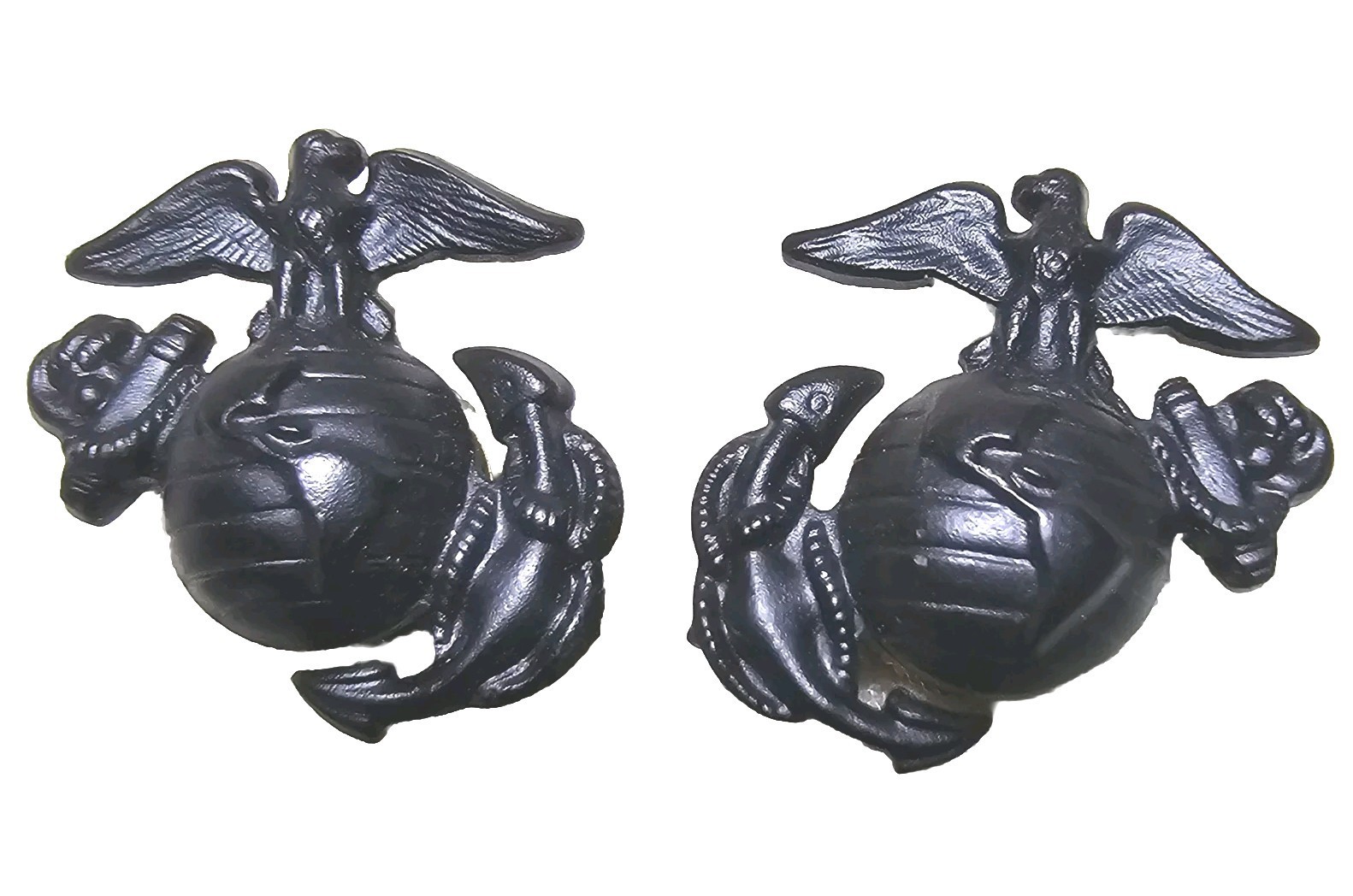 Marine Corps Enlisted Issue Garrison Collar Device Set Post Back 1" Subdued USMC