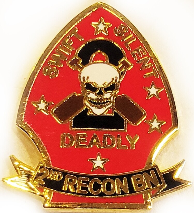 Marine Corps Lapel Pin 2d Reconnaissance Battalion Swift Silent Deadly 2nd USMC
