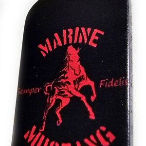 Marine Mustang Enlisted Officer Dog ID Tag Double-Sided Steel Scarlet on Black
