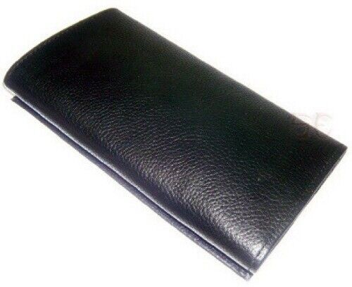 Tobacco Smoking Pipe Leather Pouch Folding w Latex Liner Keeps Fresh Moist Black