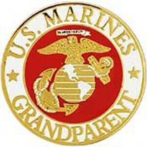 Marine Corps Lapel Pin U.S. MARINES GRANDPARENT w Offical Gold Crest 1" USMC