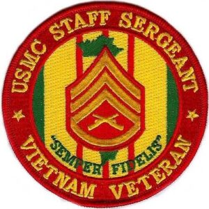 Marine Corps Patch VIETNAM VETERAN STAFF SERGEANT Chevron Campaign Ribbon USMC