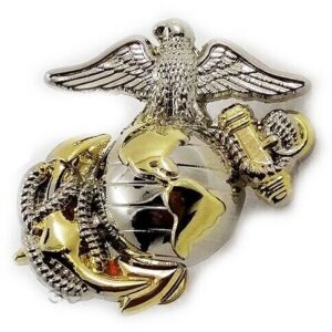 Marine Corps Pin Eagle Globe Anchor Device Gold Silver Pin Back Left 1 1/8" USMC