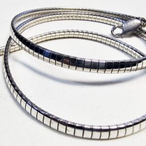 Necklace Sterling Silver Omega Snake Vintage Italy 925 18" 46mm 23.45 grams