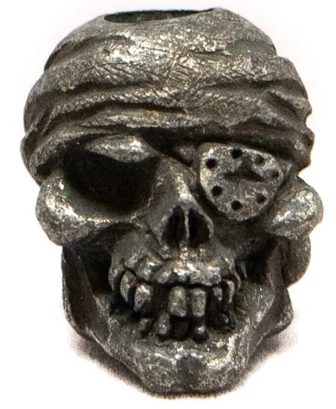 One-Eyed Jack Skull Bead Schmuckatelli Black Oxidized OJB Pirate For Lanyard End