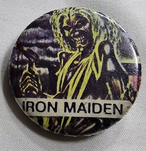 IRON MAIDEN Pin Badge 80's Tour Concert Band Vintage Rock Memorabilia 1 1/4"