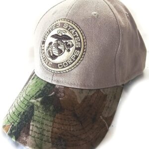 Marine Corps Cap Hat MARINES w EGA Embroidered Kahki and Camouflage Cotton USMC