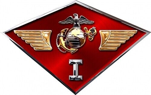 Marine Corps Decal 1st Marine Air Wing Clear Plastic EGA Aviator Wings 3D USMC