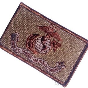 Marine Corps Flag Patch Desert Subdued Tan 2 x 3 Hook Loop United States USMC