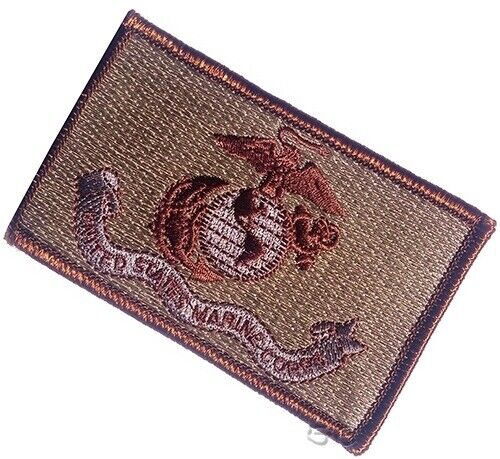 Marine Corps Flag Patch Desert Subdued Tan 2 x 3 Hook Loop United States USMC