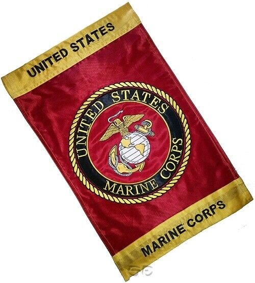 Marine Corps Garden Flag Weather Resistant Embroidered w Print 12" x 18" USMC