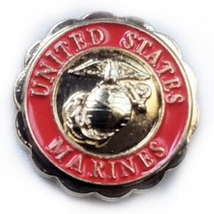 Marine Corps Lapel Pin UNITED STATES MARINES 3/4" Gold w Scarlet EGA USMC