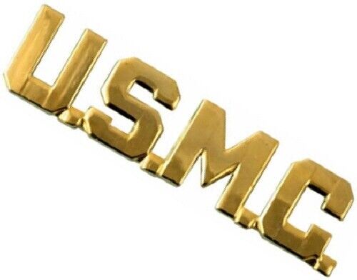 Marine Corps Lapel Pin "U.S.M.C." for Biker Vest or Hat Cap Uniform Brass USMC