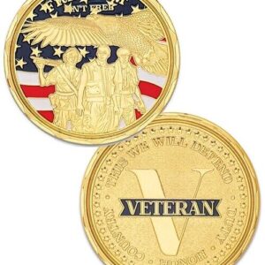 VETERAN Challenge Coin FREEDOM ISN'T FREE THIS WE WILL DEFEND DUTY HONOR COUNTRY