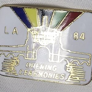 1984 Olympics at Los Angeles Coliseum Opening Ceremonies Pin Enamel on Metal 1"