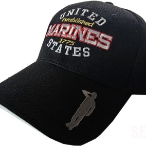 Marine Corps Cap Hat UNITED STATES EST 1775 SEMPER FI Embroidered on Black USMC