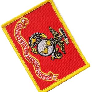 Marine Corps Flag Patch Scarlet Gold 2 x 3 Stitch or Iron On United States USMC