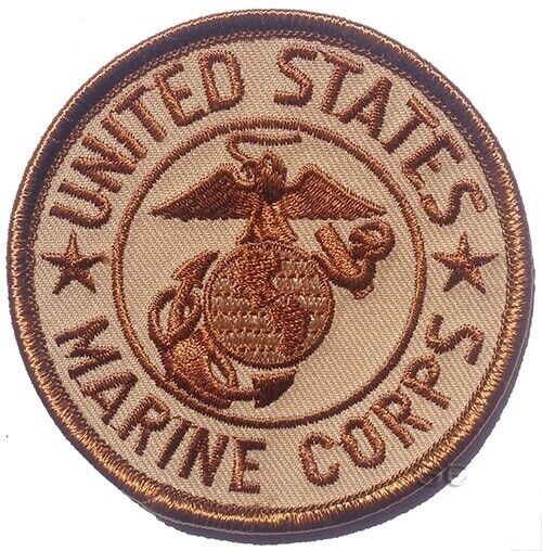 Marine Corps Patch UNITED STATES MARINE CORPS Round w EGA Tan United States USMC