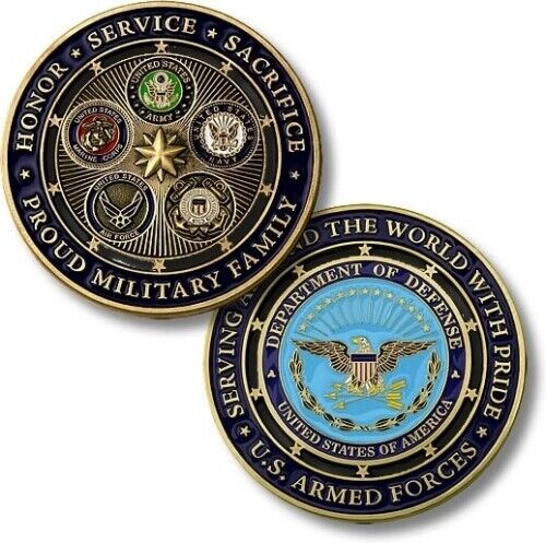 United States Military Challenge Coin Proud Family Army Navy Air Force Marines