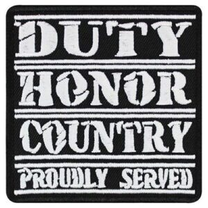 United States Military Patch DUTY HONOR COUNTRY PROUDLY SERVED Veteran 3" x 3"