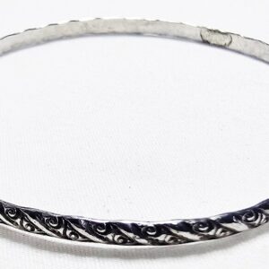 Vintage Sterling Silver 925 Bangle Bracelet Antique Art Deco Nouveau 5.5 grams