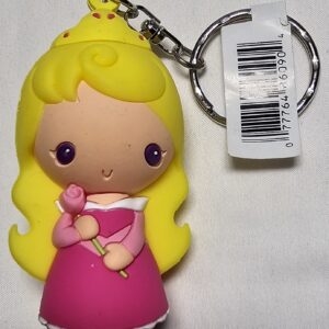 Disney Aurora Sleeping Beauty Rose Keychain Backpack Hanger Mini Figure 2 7/8"