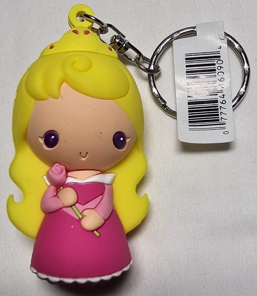 Disney Aurora Sleeping Beauty Rose Keychain Backpack Hanger Mini Figure 2 7/8"
