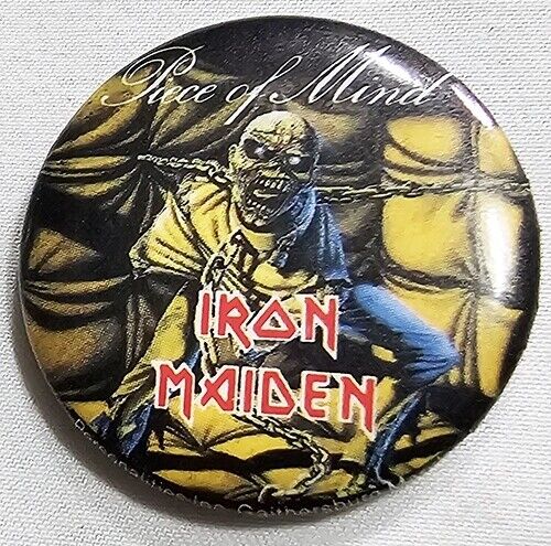 IRON MAIDEN Pin Badge 80's Tour Concert Band Vintage Rock Memorabilia 1 1/4"