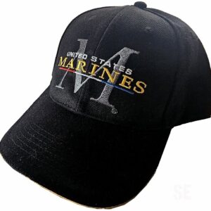 Marine Corps Cap Hat MARINES EGA UNITED STATES Embroidered on Black Acrylic USMC