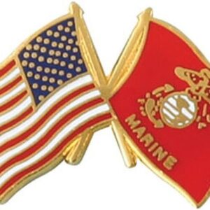 Marine Corps Lapel Pin Flags of the Marine Corps and United States Crossed USMC