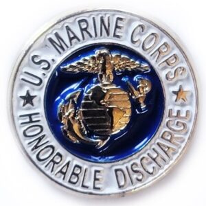 Marine Corps Lapel Pin U.S. MARINE CORPS HONORABLE DISCHARGE w EGA 5/8" USMC