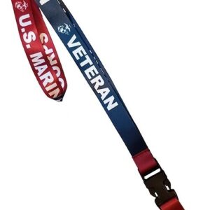 Marine Corps Neck Lanyard Keychain w Quick Release Buckle VETERAN Red Blue USMC