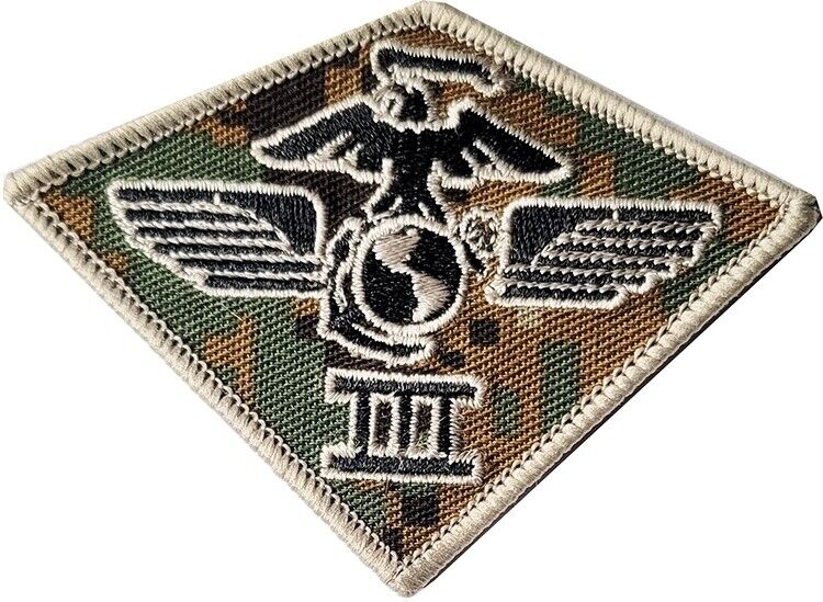 Marine Corps Patch 3rd III Marine Air Wing Woodland Camo EGA w Wings 3 3/4" USMC