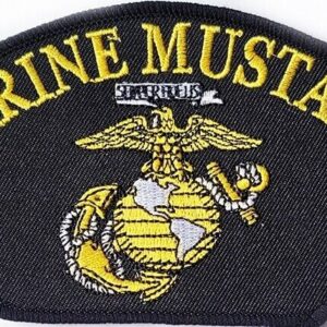 Marine Corps Patch MARINE MUSTANG in Black w Gold EGA United States USMC