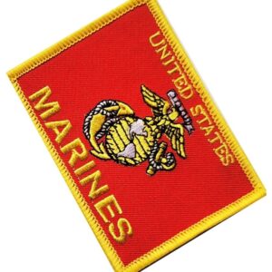 Marine Corps Patch Square 2.5" x 3.5" Scarlet Gold w EGA United States USMC